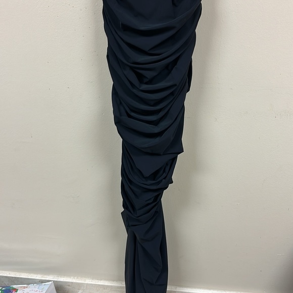 Chiara Boni La Petite Robe Ruched Front Gown Black - Picture 4 of 5